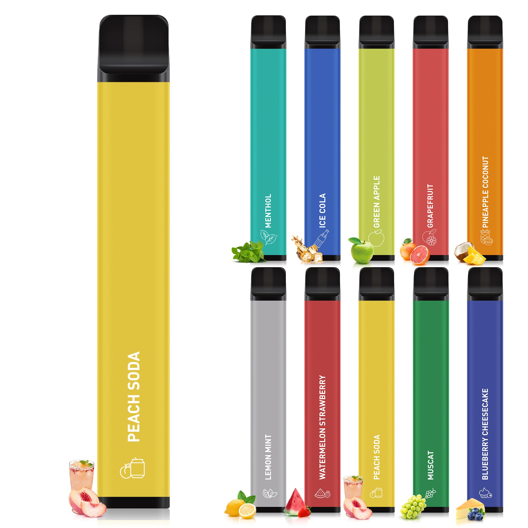 Amazon | 電子タバコ 使い捨て 1500回吸引可能 ピーチソーダ 爆煙 大