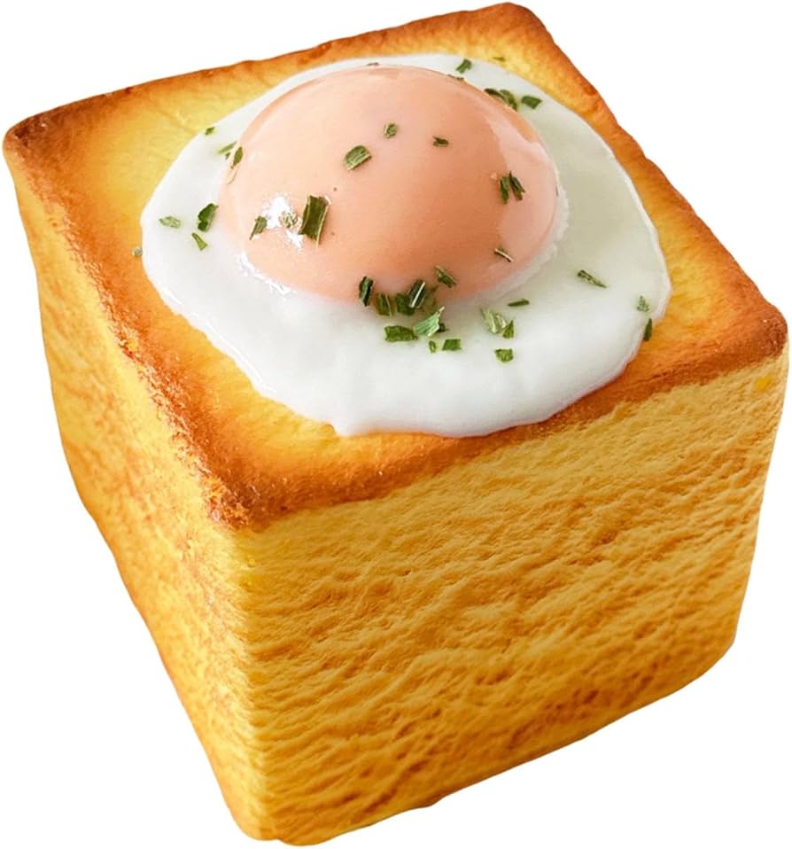 Amazon.co.jp: エッグトーストスクイーズおもちゃ - リアルなエッグ