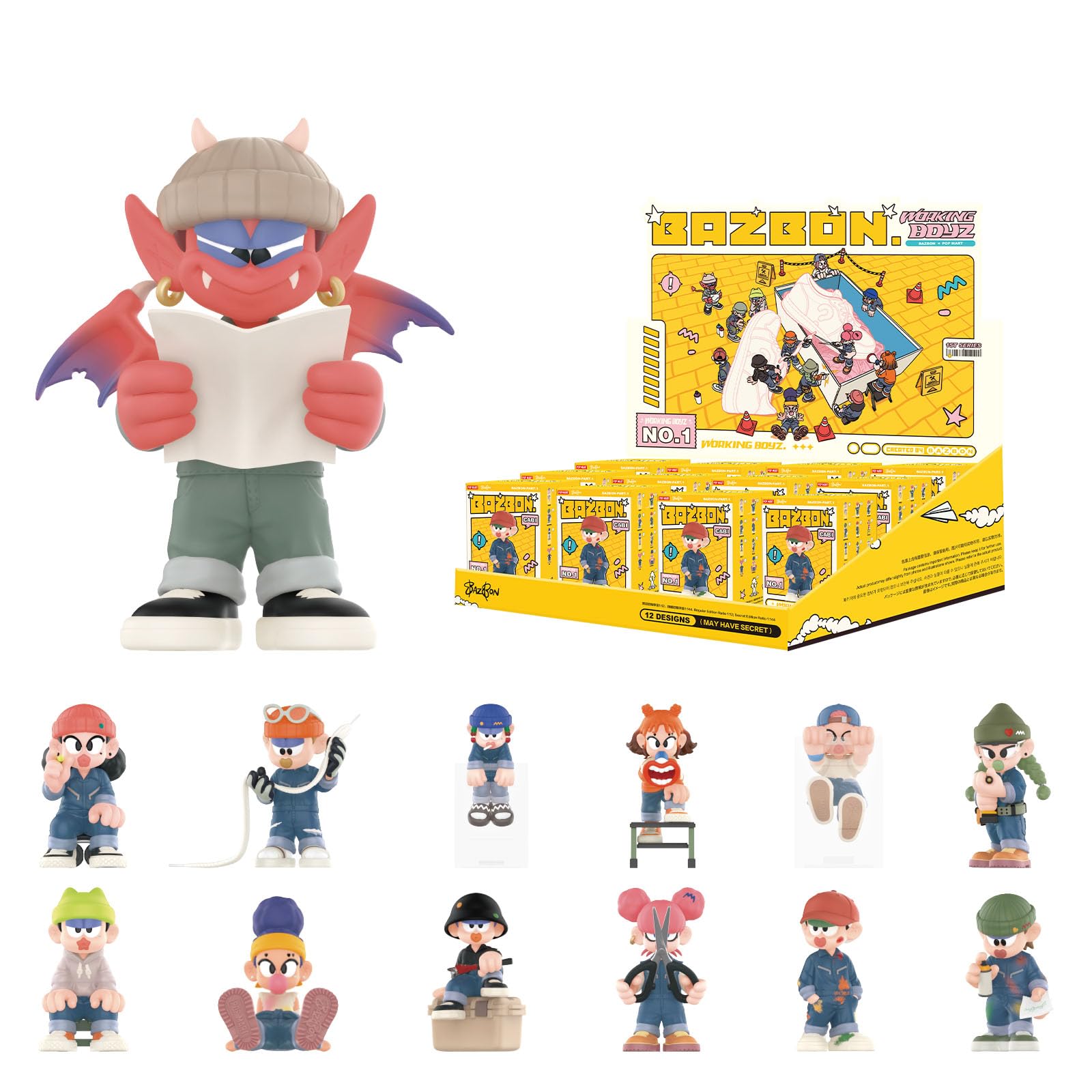Amazon.co.jp: POP MART BAZBON アクションフィギュア おもちゃ 12個中