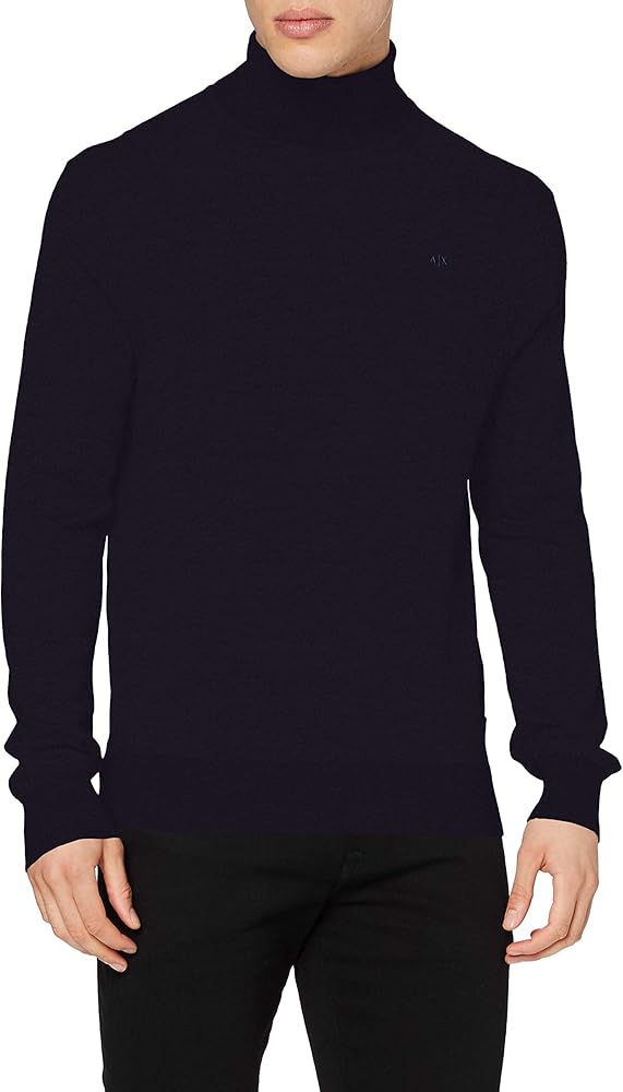 Armani Exchange Men's Merino Wool Long Sleeve Turtleneck Sweater