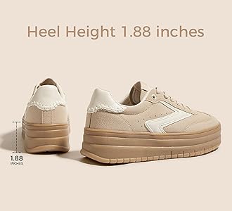 Amazon.com | LUCKY STEP Women's Platform Sneakers Gum Sole Suede