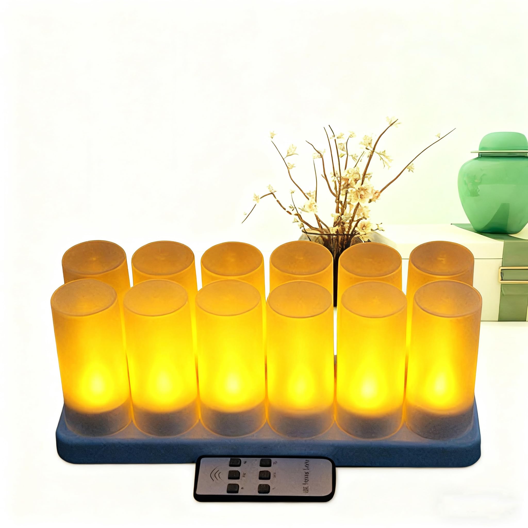 Amazon.co.jp : EuroFone LED キャンドルライト-12個の充電式LED点滅