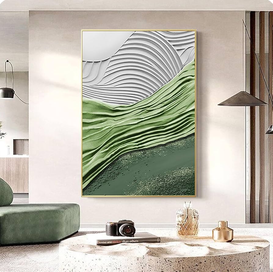 緑の抽象画｜現代アート 絵画 インテリア ナチュラル アートパネル 金