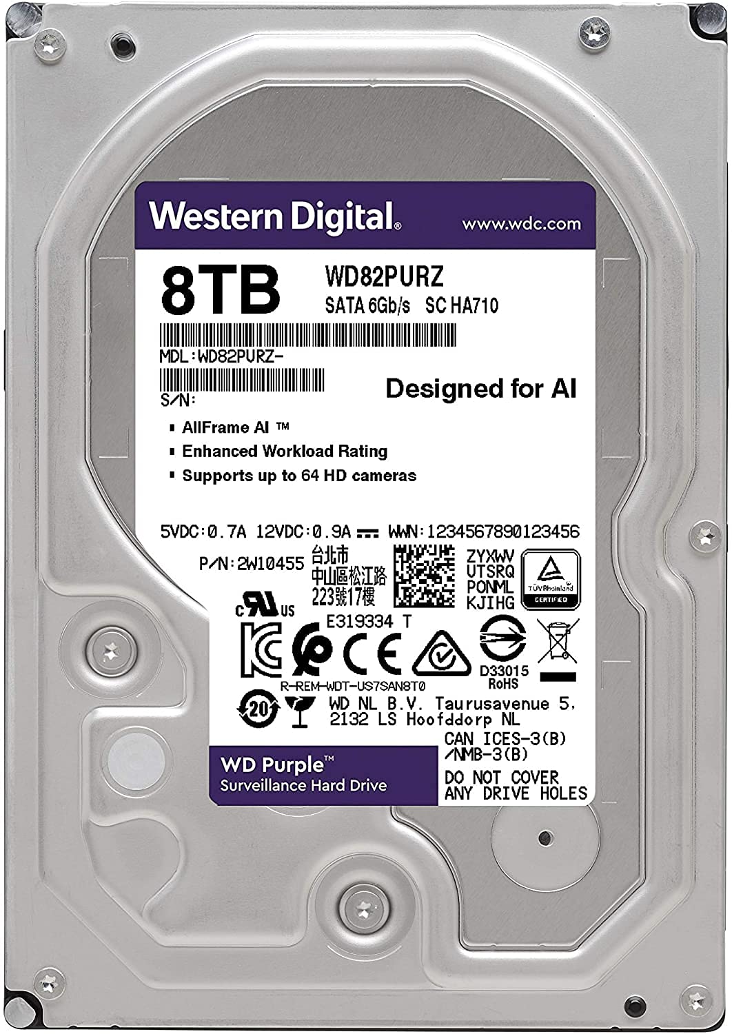 Amazon.com: Western Digital - WD 8TB Purple Surveillance Internal
