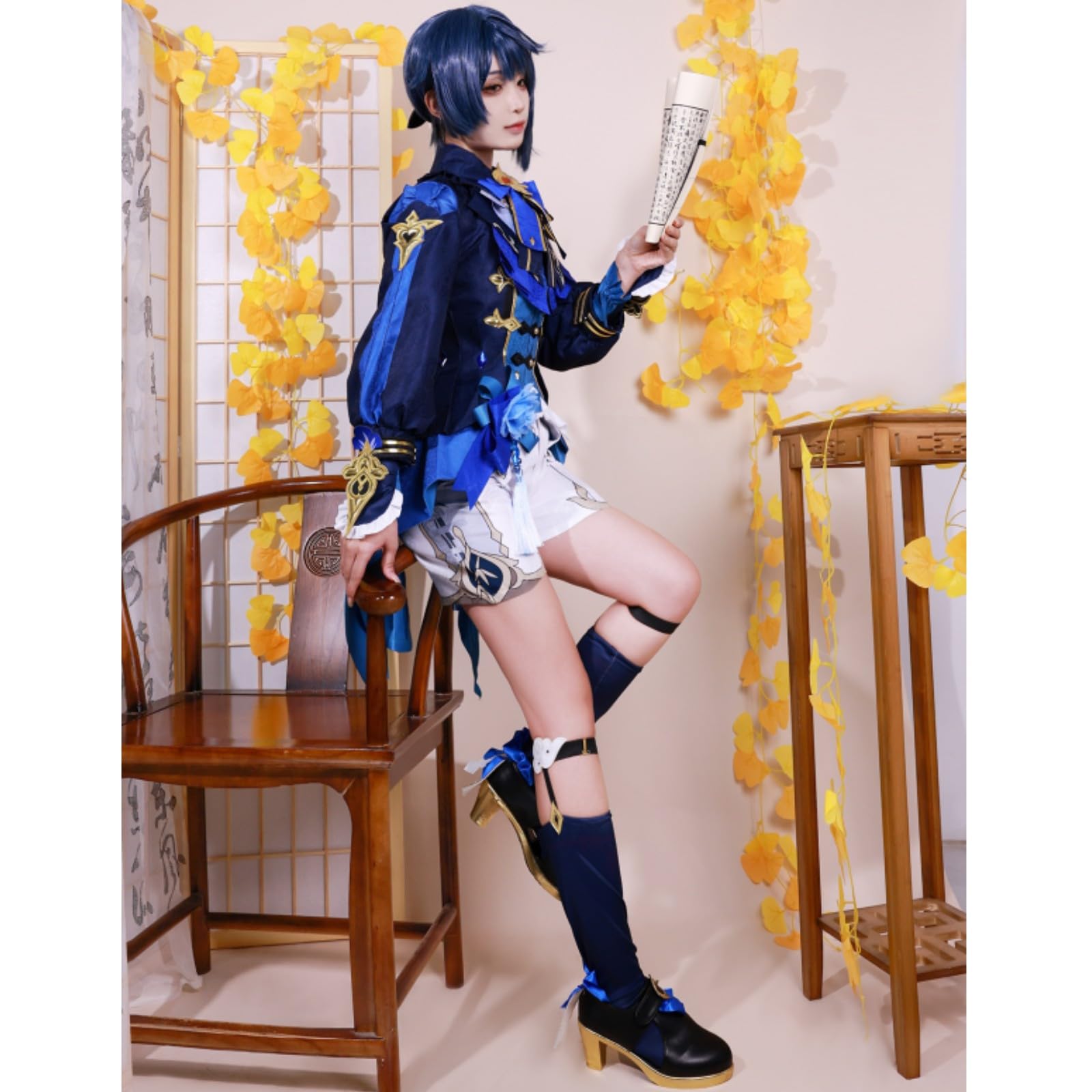 Amazon.co.jp: 原神 行秋 ゆくあき コスプレ衣装セット 海灯祭