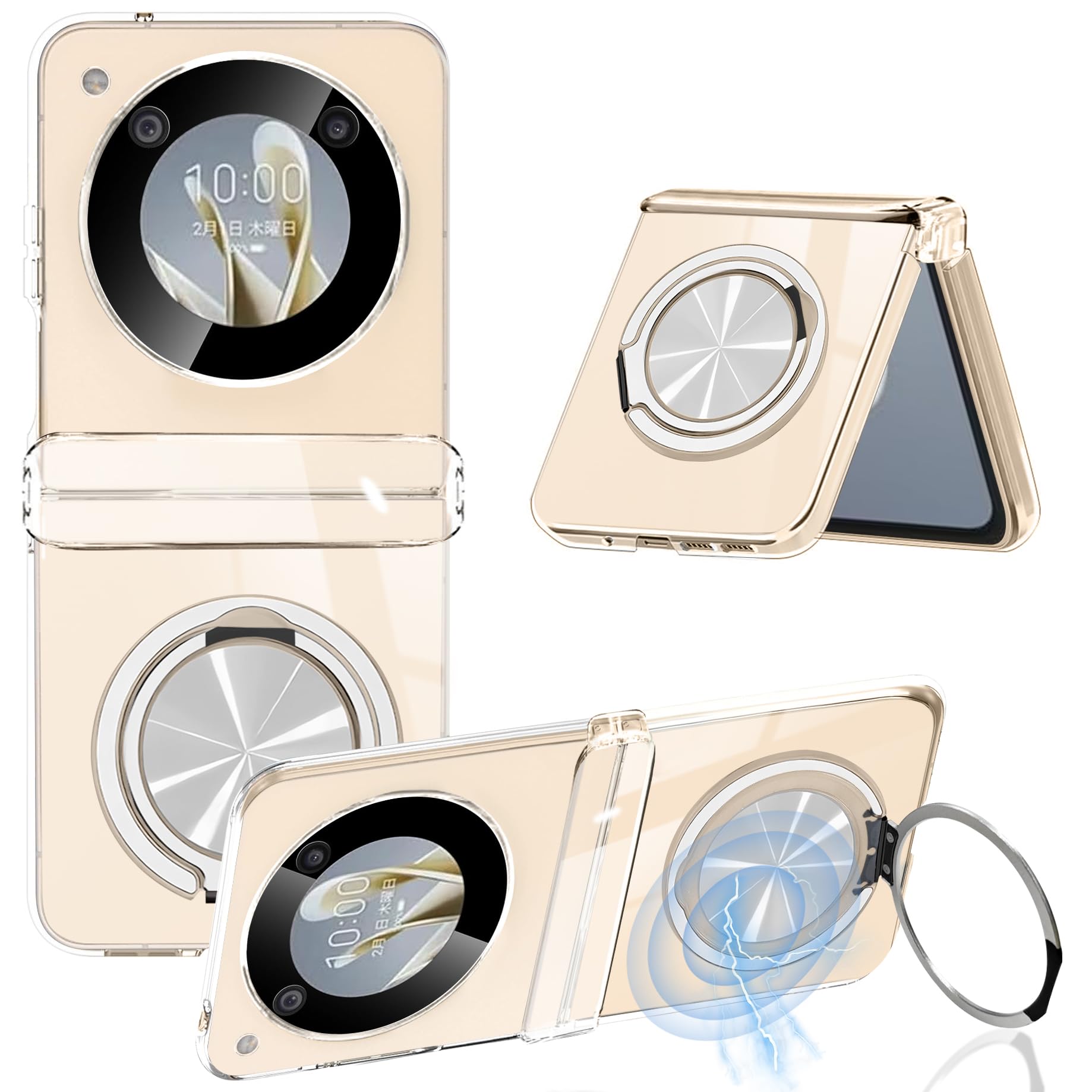 Amazon.co.jp: PAILAIMEN ZTE Libero Flip 5G ケース クリア リング