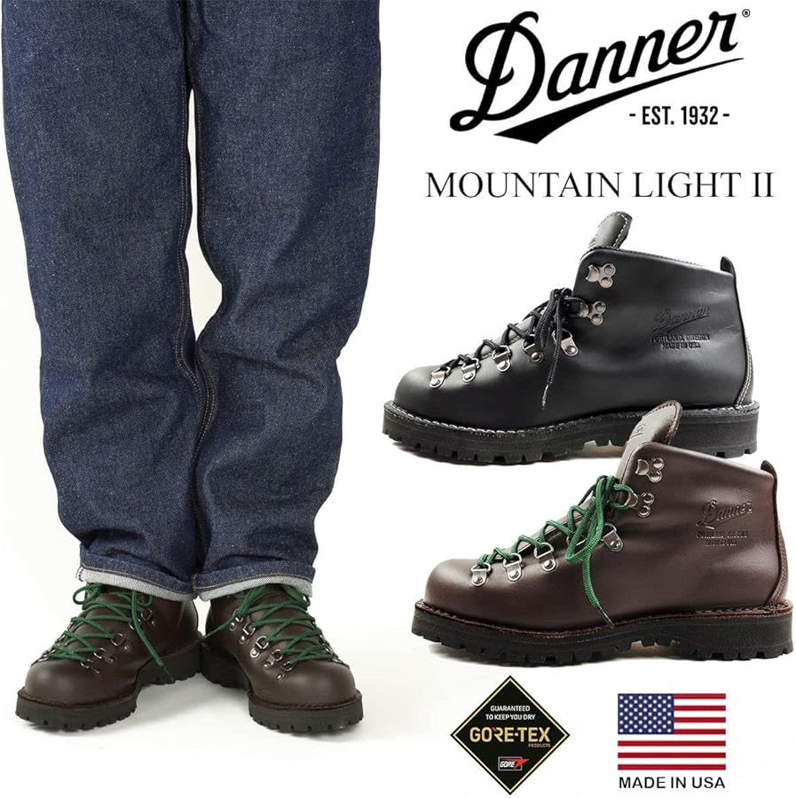 Amazon | [ダナー] マウンテンライト2 アメリカ製 ブラック 8inch/26cm