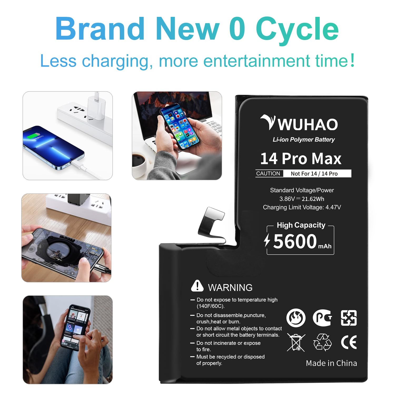 Amazon.com: for iPhone 14 Pro Max Battery,5600mAh Upgraded for