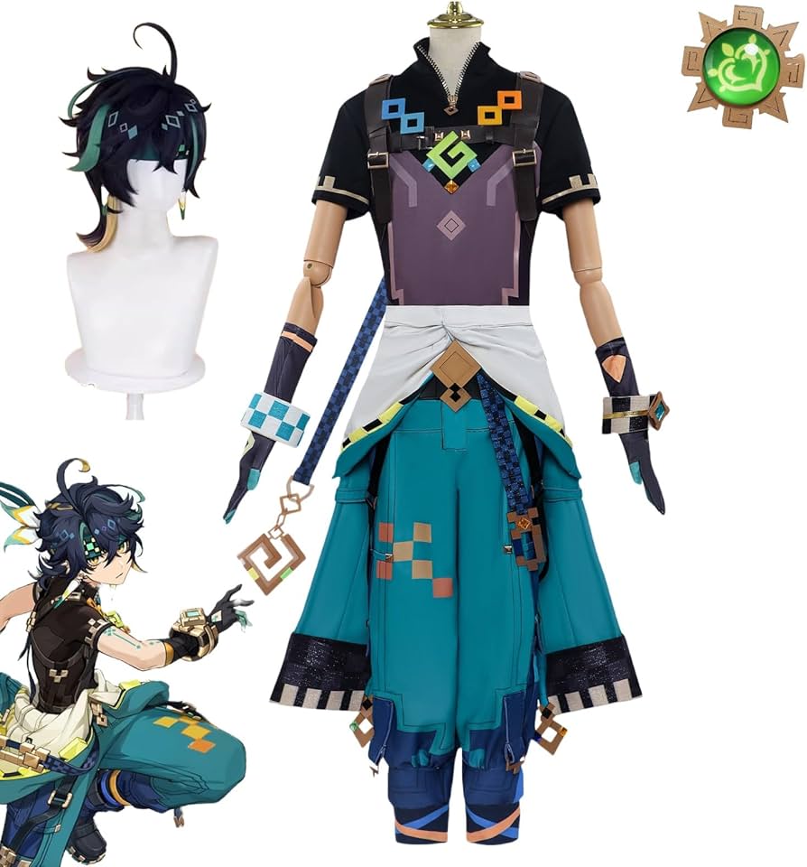 Amazon.co.jp: ウィッグ付き 原神 キィニチ コスプレ衣装 セット 髪