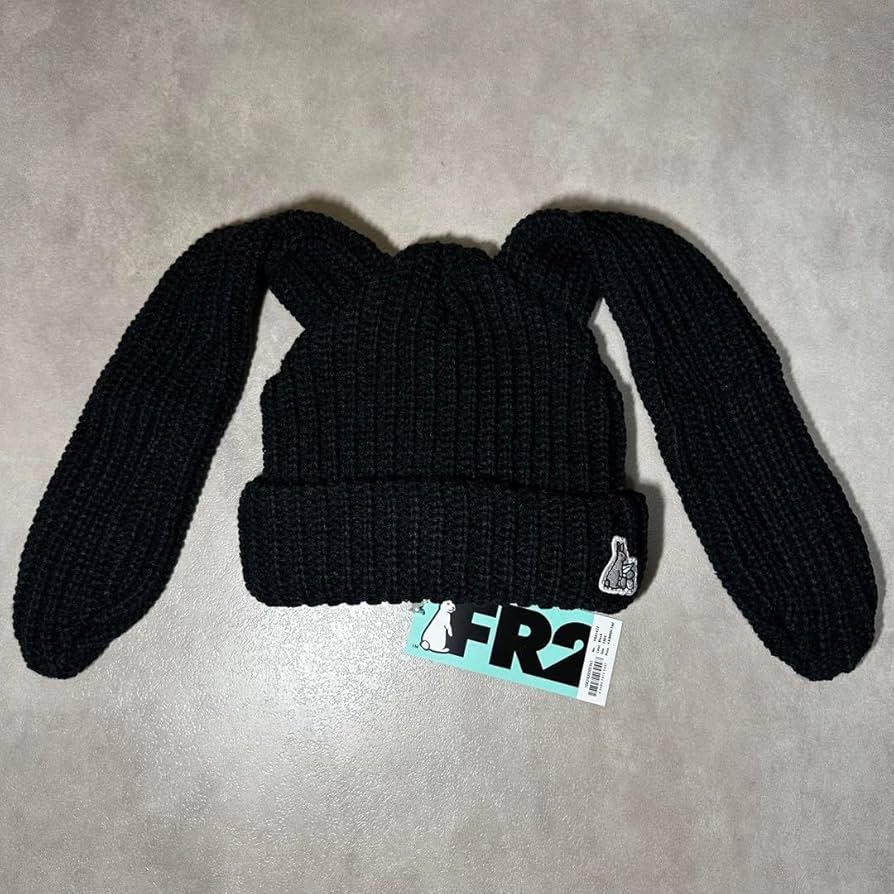 Amazon.co.jp: タグ付FR2月桃 ビーニー ウサギ耳 黒 FR2沖縄 ニット帽