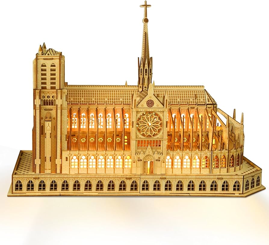 Amazon | Hallisun 3D木製パズル - ノートルダム大聖堂 フランスパリ