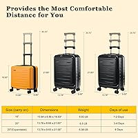 Amazon.com | CENSIEN 16 Inch Carry On Luggage Airline Approved