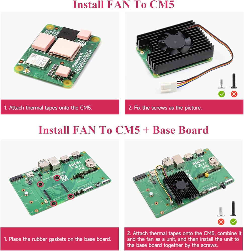 Amazon.com: Pi CM5 Cooler Cooling Fan, Dedicated All-in-One 3007