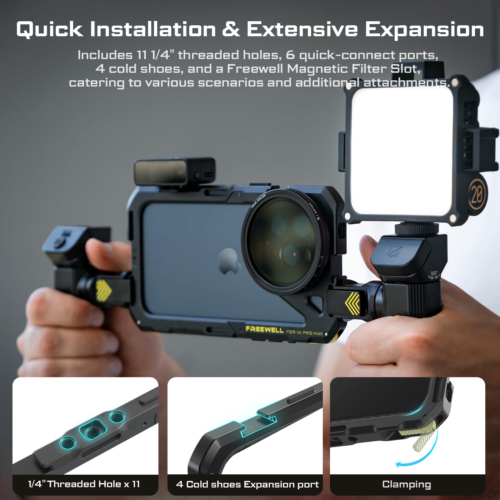 Amazon.com: Freewell Genius Rig Cage for iPhone 16 Pro Max - Tool