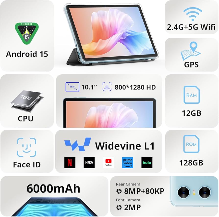 Amazon.com : Android Tablet, 10.1 Inch Android 15 Tablet,Octa-core