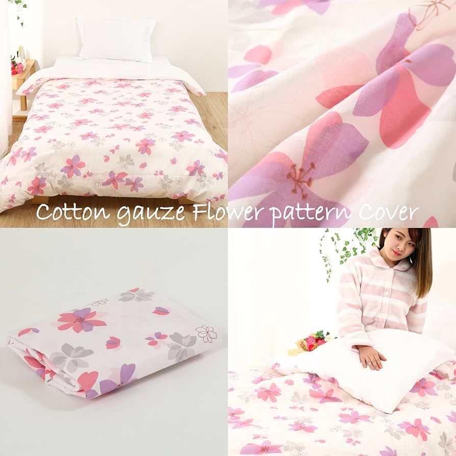 Amazon｜日本製 綿100% ガーゼ 花柄 掛け布団カバー シングル