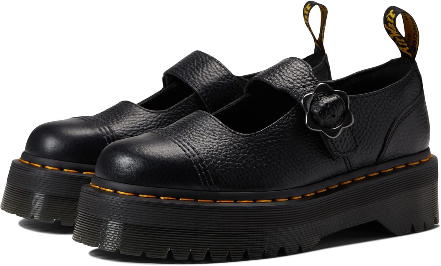 Amazon.com | Dr. Martens Addina Flower Black Milled Nappa UK 3 (US