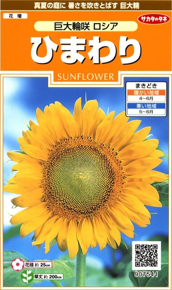 Amazon | サカタのタネ 実咲花7541 ひまわり 巨大輪咲ロシア 00907541 | 花