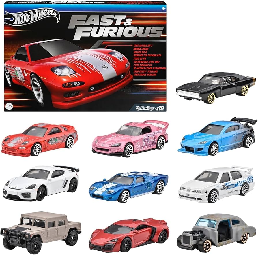 Amazon.com: Hot Wheels HVX27 Fast and Furious 10 Car Pack Vehicle