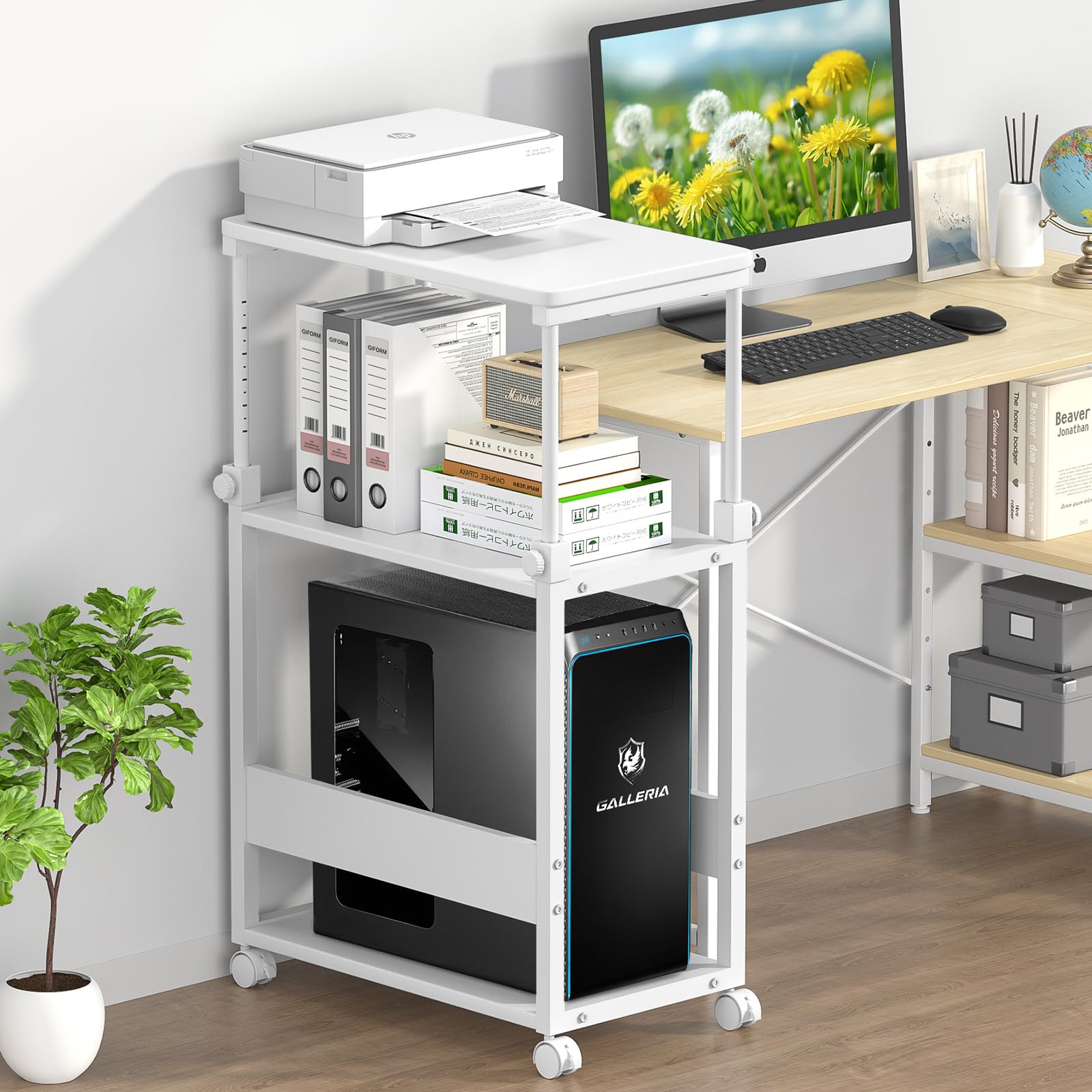 Amazon | DAIWIN パソコンワゴン 昇降式 pcラック キャスター付き 幅35