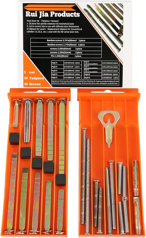 20-Piece Thick Door Kit 1 to 4 in for Lock Tailpiece Keyways