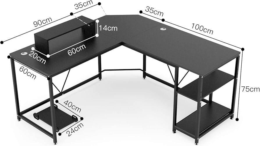 Amazon | DEWEL デスク l字 160 l型 l字型 パソコンデスク コーナー