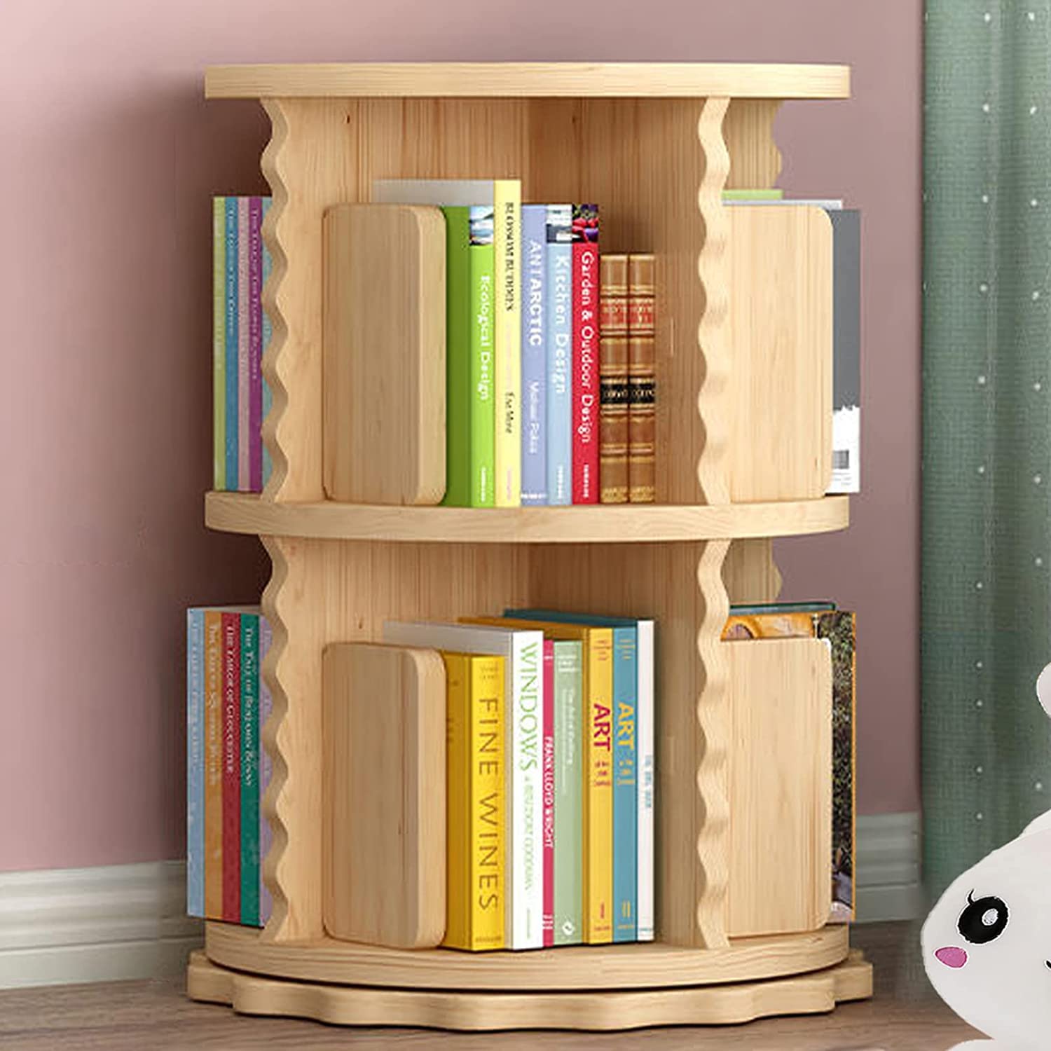 Amazon｜本棚 Bookshelf 回転本棚 書棚 ブックラック 2段 3段 4段 5段