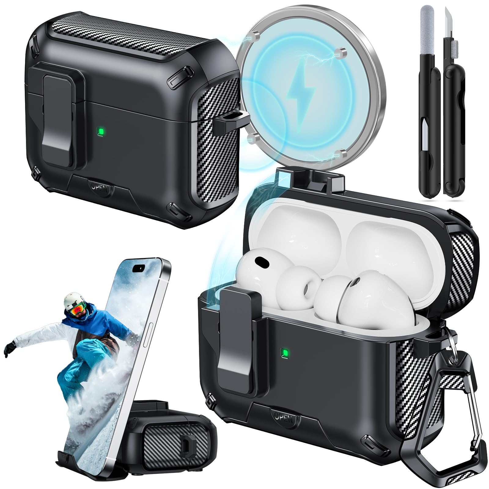 Amazon.com: JOREMX for AirPods Pro 3 Case (2025) with Phone Stand