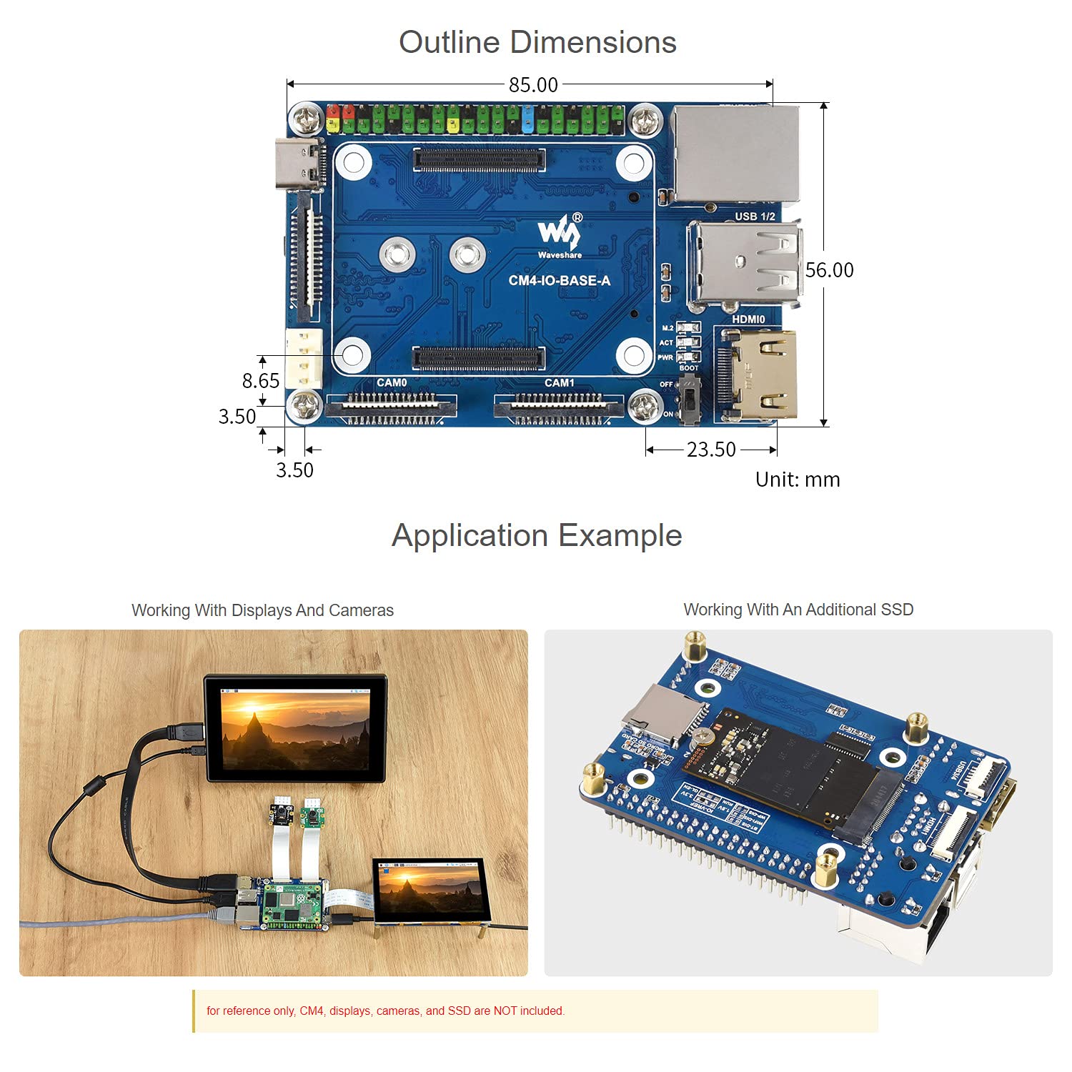 Amazon.com: Mini Base Board for Raspberry Pi Compute Module 4 Lite