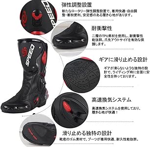 Amazon.co.jp: バイク靴 レーシングブーツ プロテクトスポーツブーツ