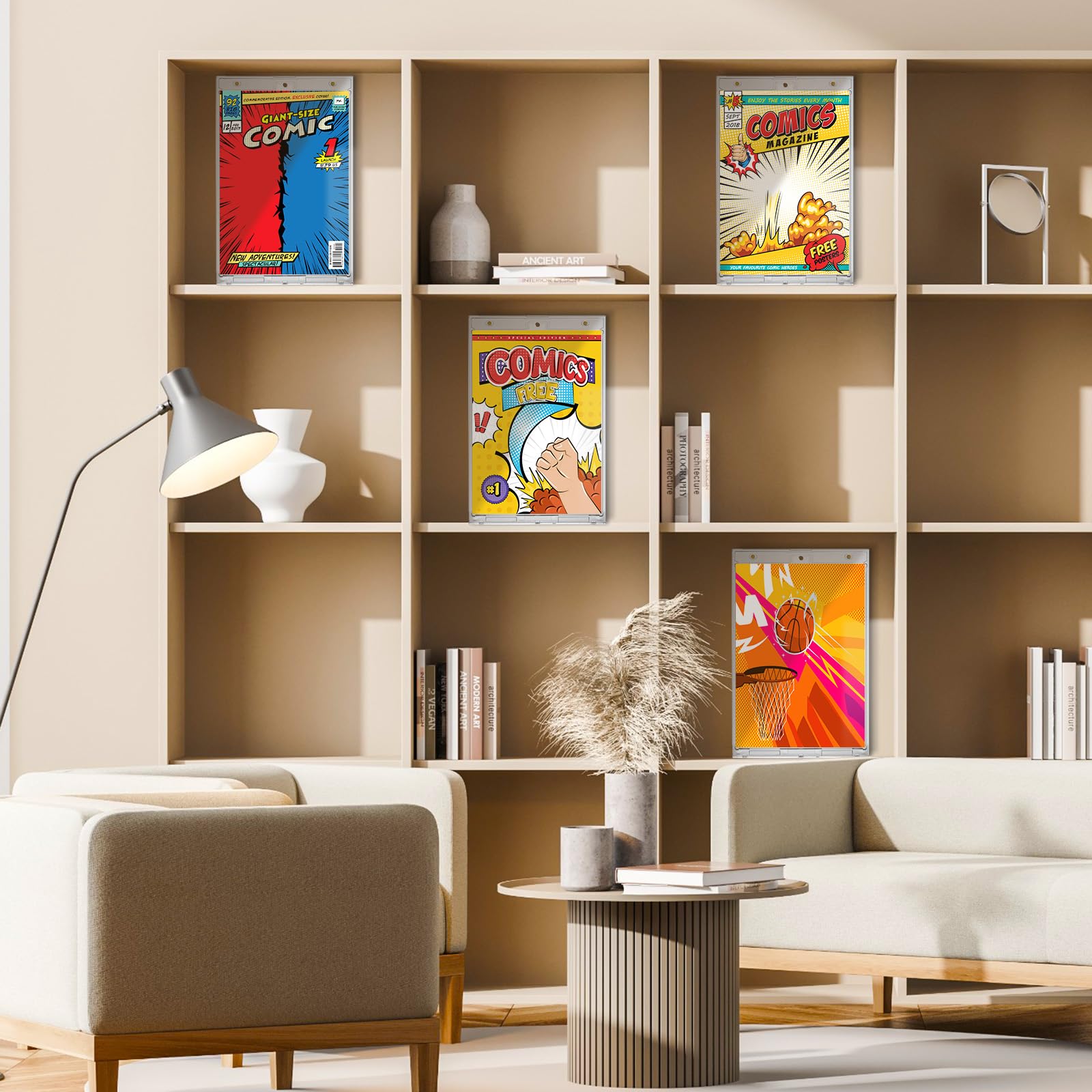 Amazon.co.jp: Wonderjune マグネットコミックブックホルダー 4個