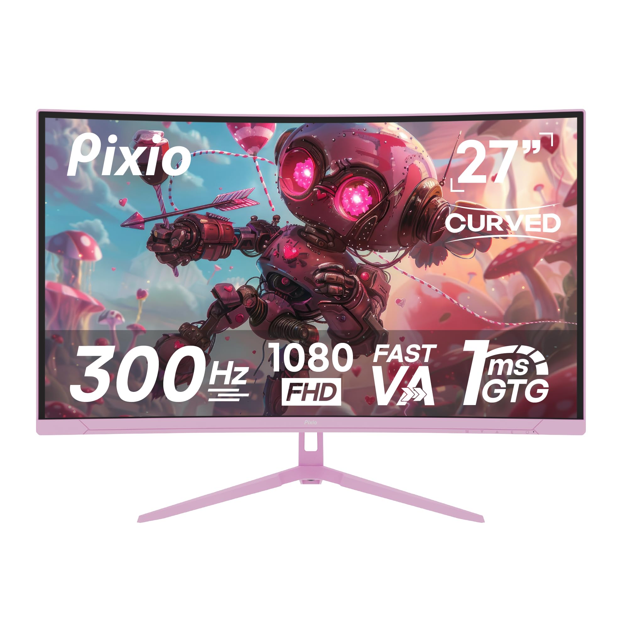 Amazon.com: Pixio PXC279 Wave Pink 27 inch 300Hz Refresh Rate FHD