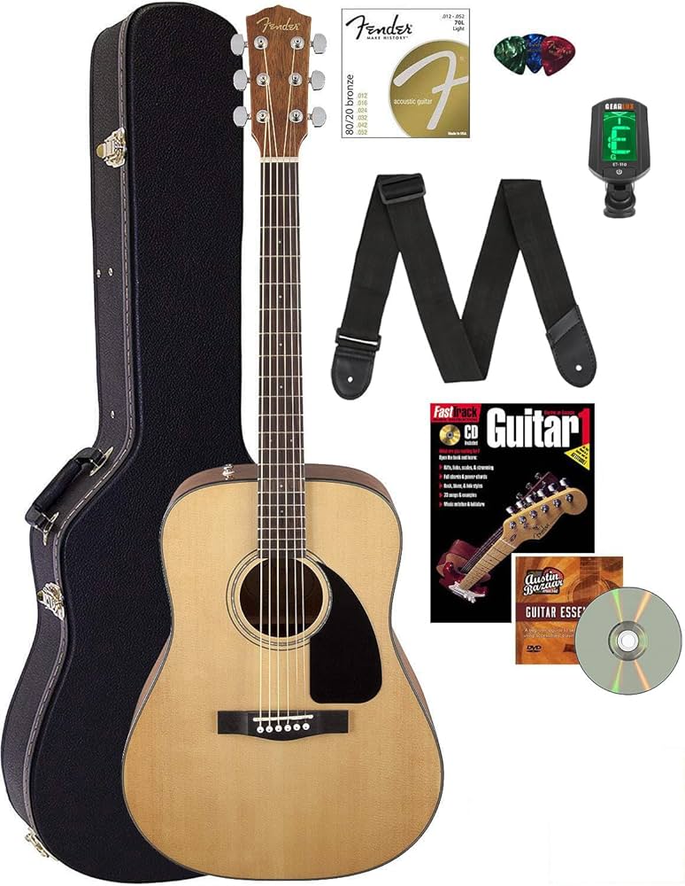 Fender CD-60 Dreadnought Acoustic Guitar - Natural Bundle with
