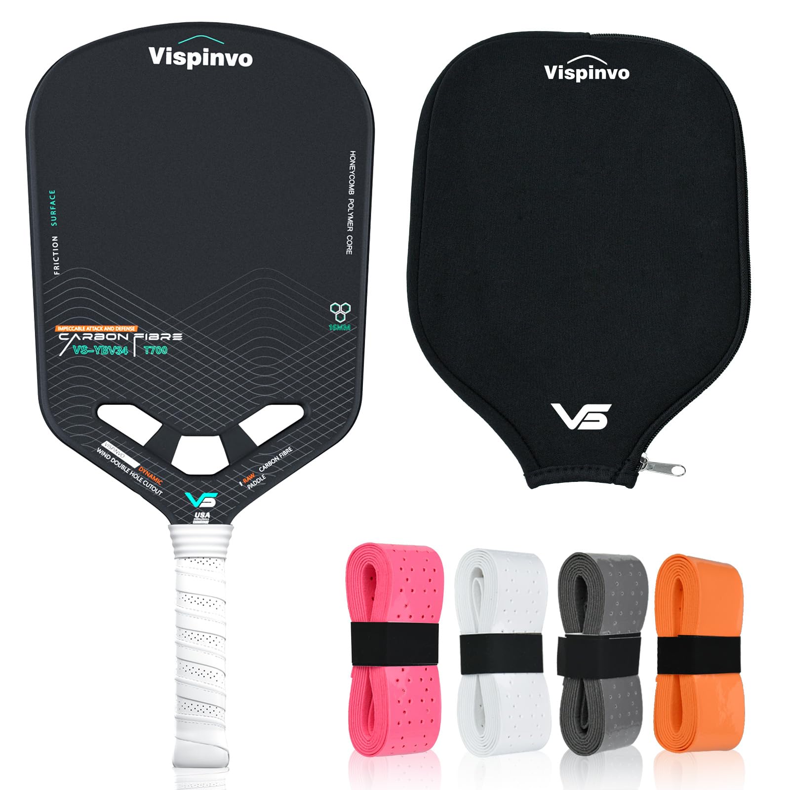 Amazon.co.jp: Vispinvo ピックルボールパドル エッジレス 16mm T700