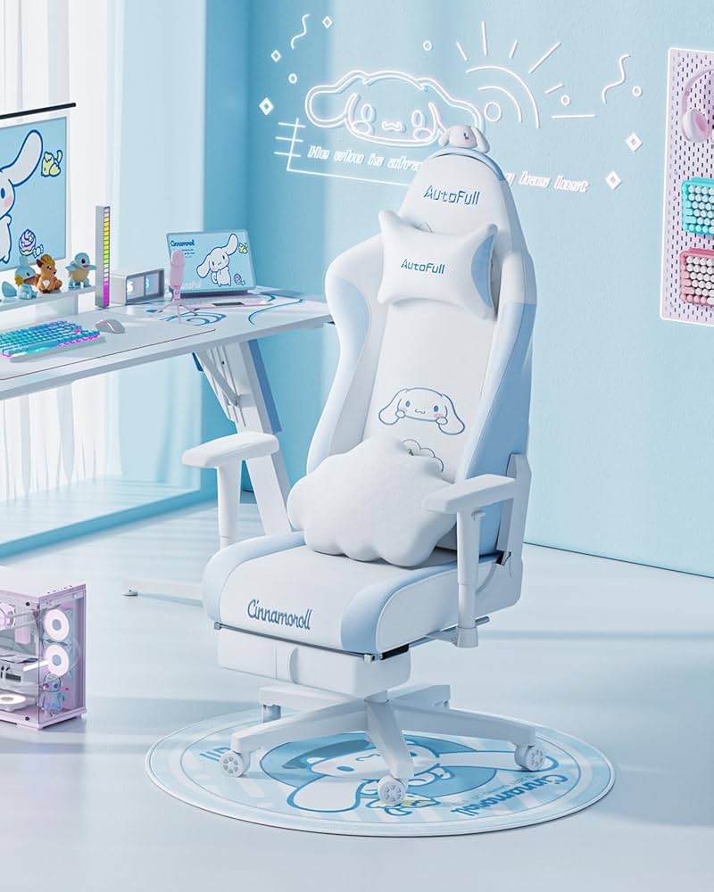 AutoFull Cinnamoroll Gaming Chair High Back Ergonomic Office Desk