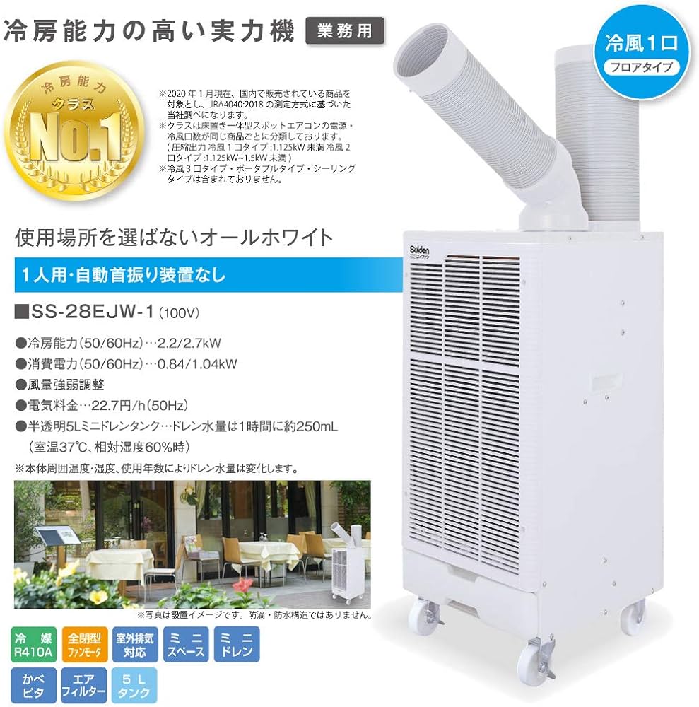 Amazon.co.jp: スイデン スポットエアコン 1口 首振りなし 100V SS