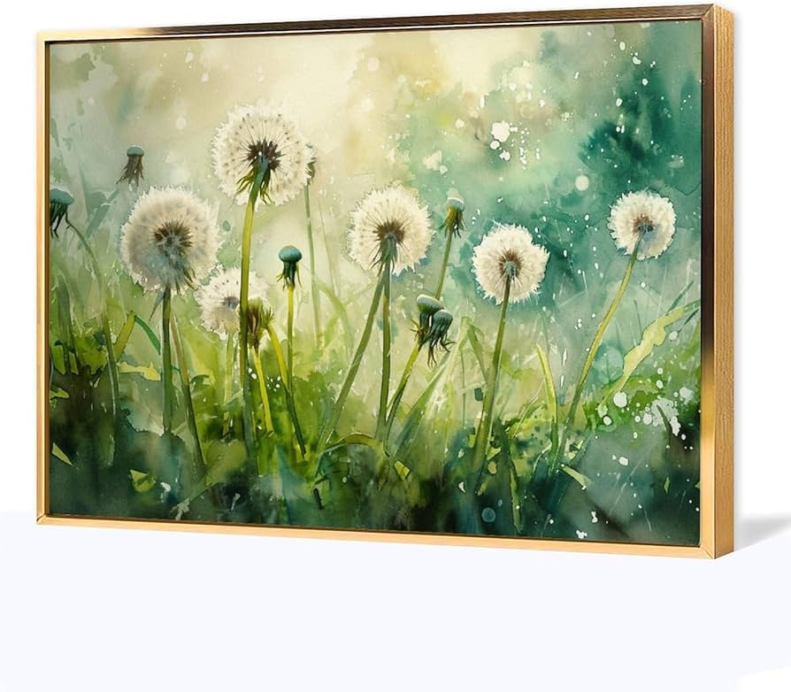 Amazon.co.jp: 絵画 鮮やかなタンポポインテリア 絵画 油絵イラスト