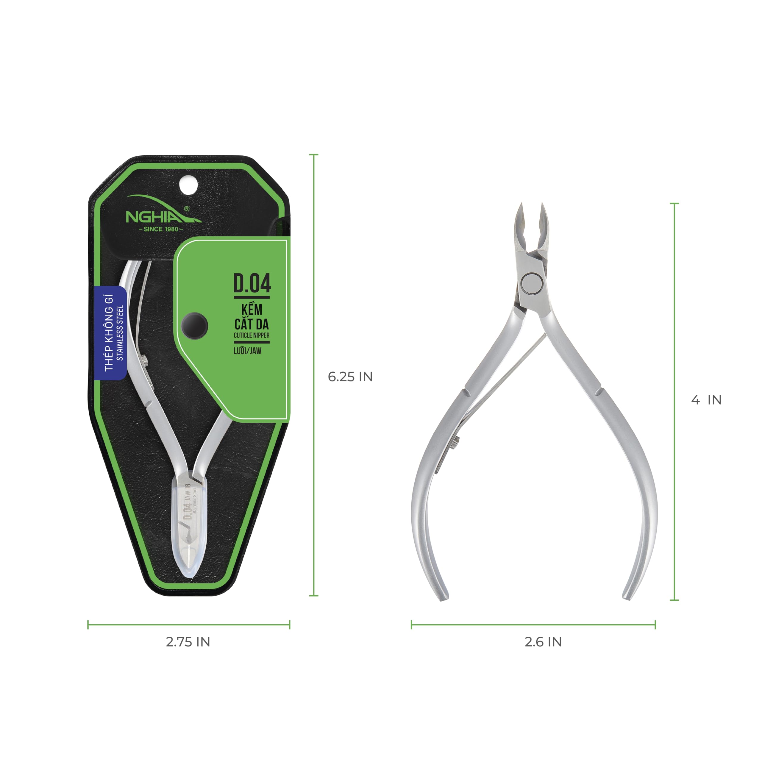 Amazon.com: NGHIA Cuticle Nipper - D-04 JAW 16 | Stainless Steel