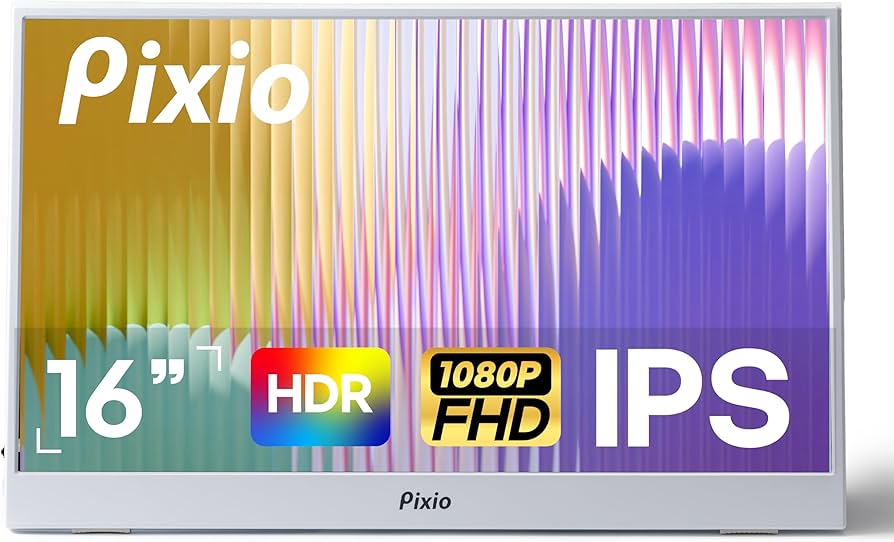 Amazon.com: Pixio PX160 Wave White Portable Monitor 15.6 inch 60Hz
