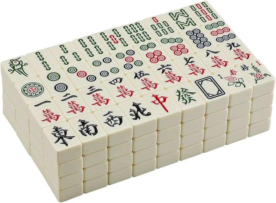 Amazon | YINIUREN 中国麻雀ゲームセット 1.8インチ L 144個の番号付き