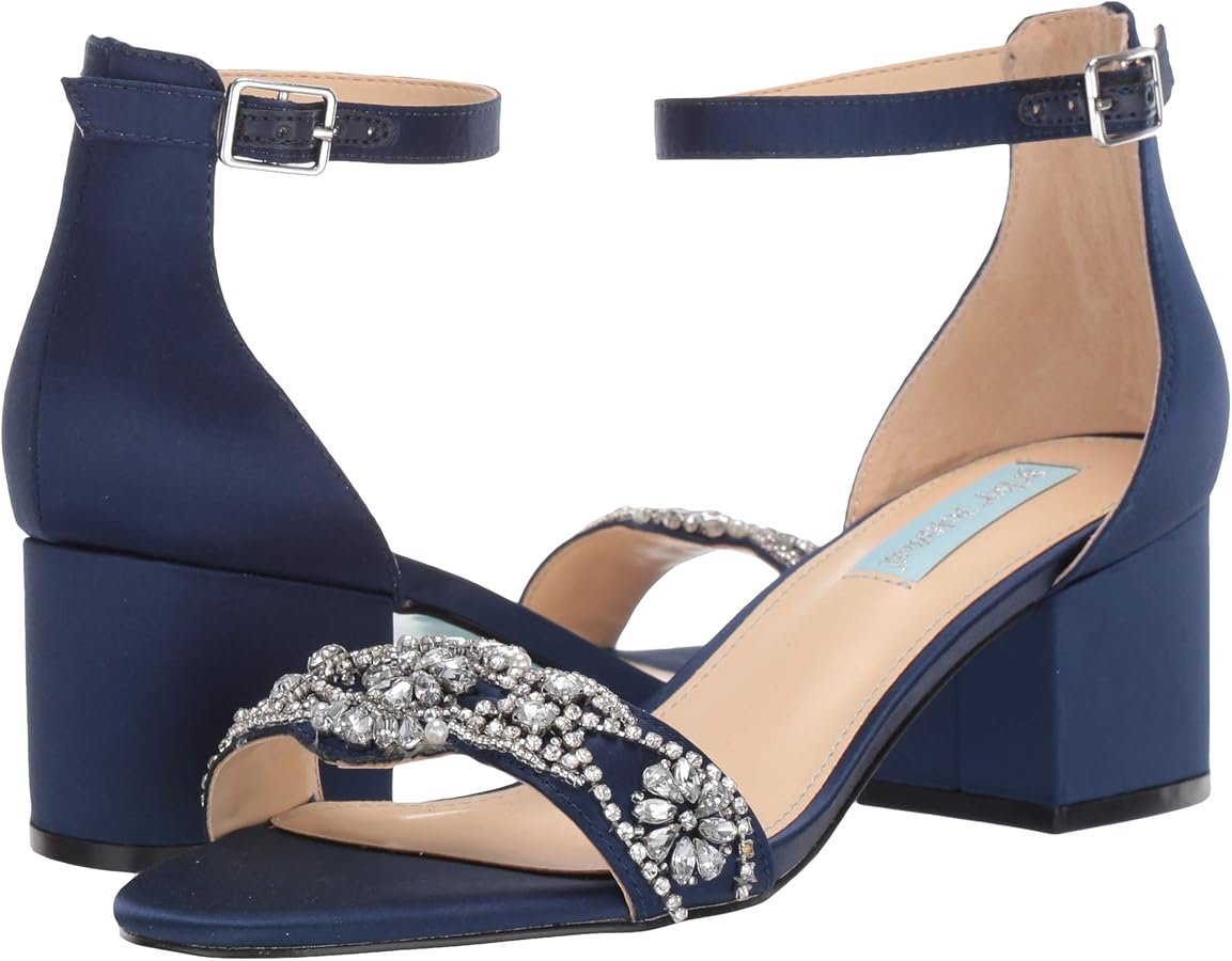 Amazon.com | Betsey Johnson Women's Classic Heeled Sandal, Navy