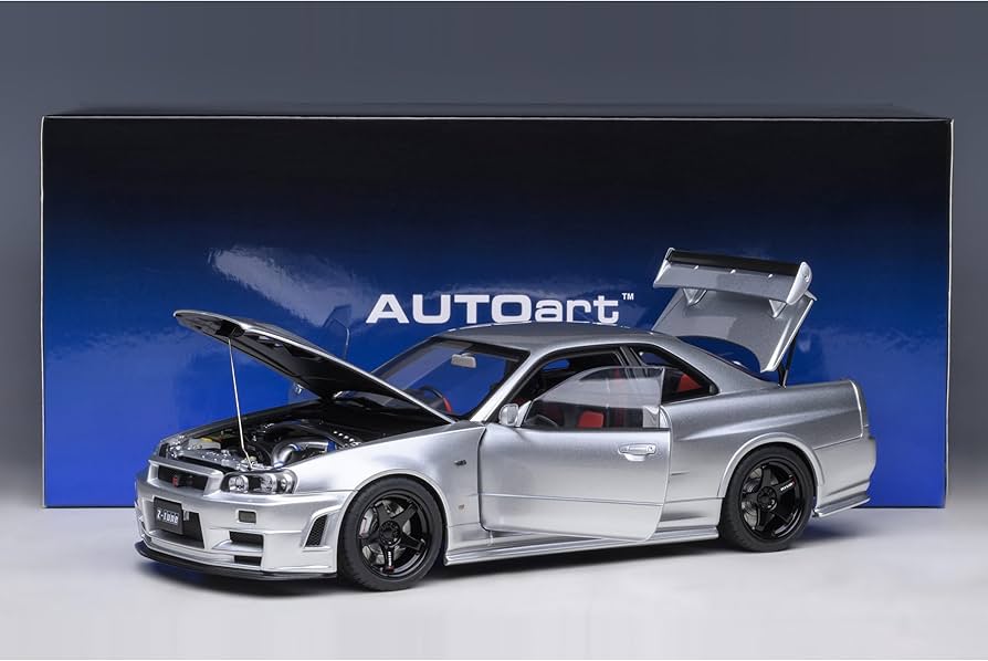 Amazon.com: R34 GT-R Z-Tune RHD (Right Hand Drive) Silver Metallic