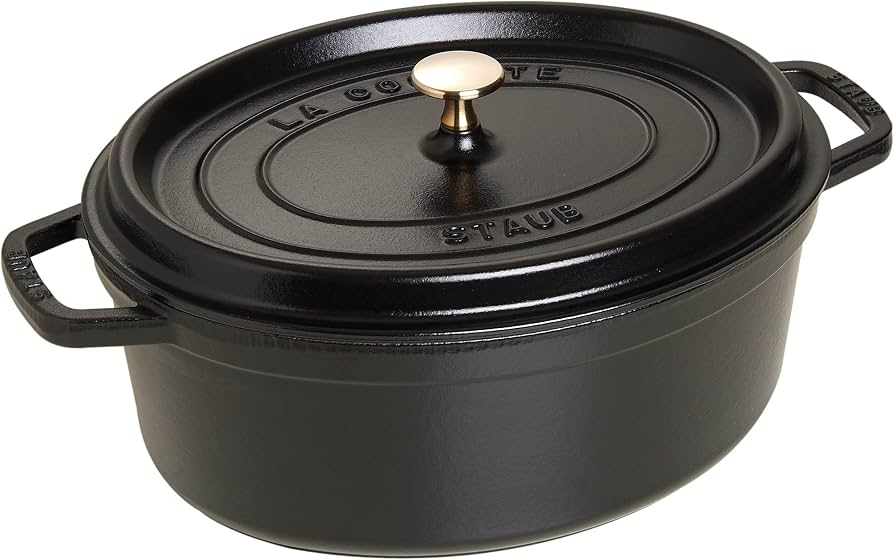 Amazon.com: Staub 12.75 Quart Oval Cocotte, Black Matte: Home