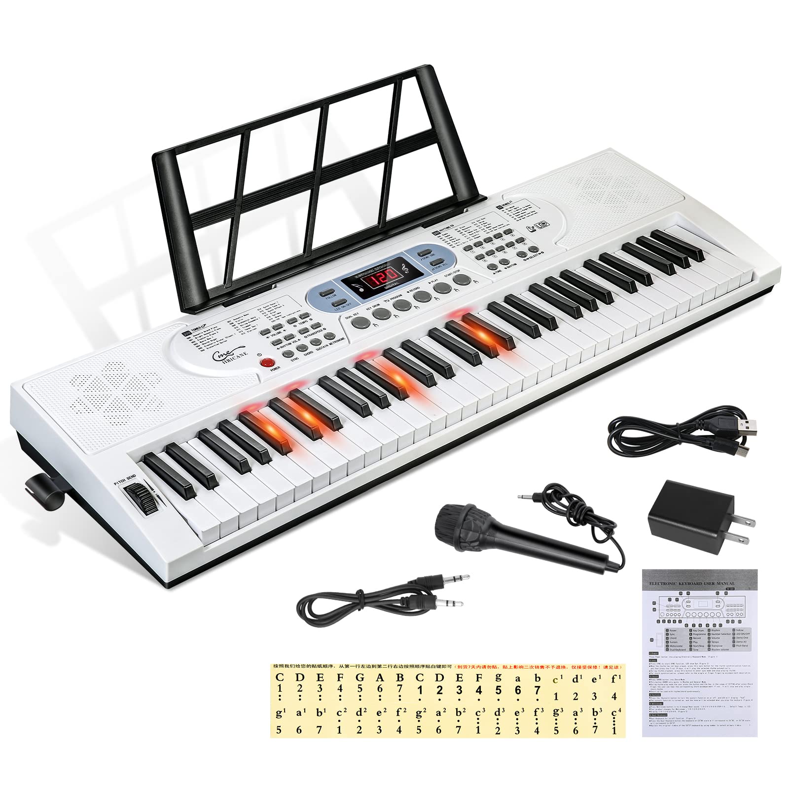 電子ピアノ 61鍵盤 237音色 246リズム 電子キーボード 25デモ曲内蔵