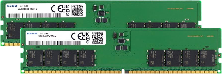Samsung 64GB (2x32GB) DDR5 5600MHz PC5-44800 CL46 UDIMM 2Rx8 Dual