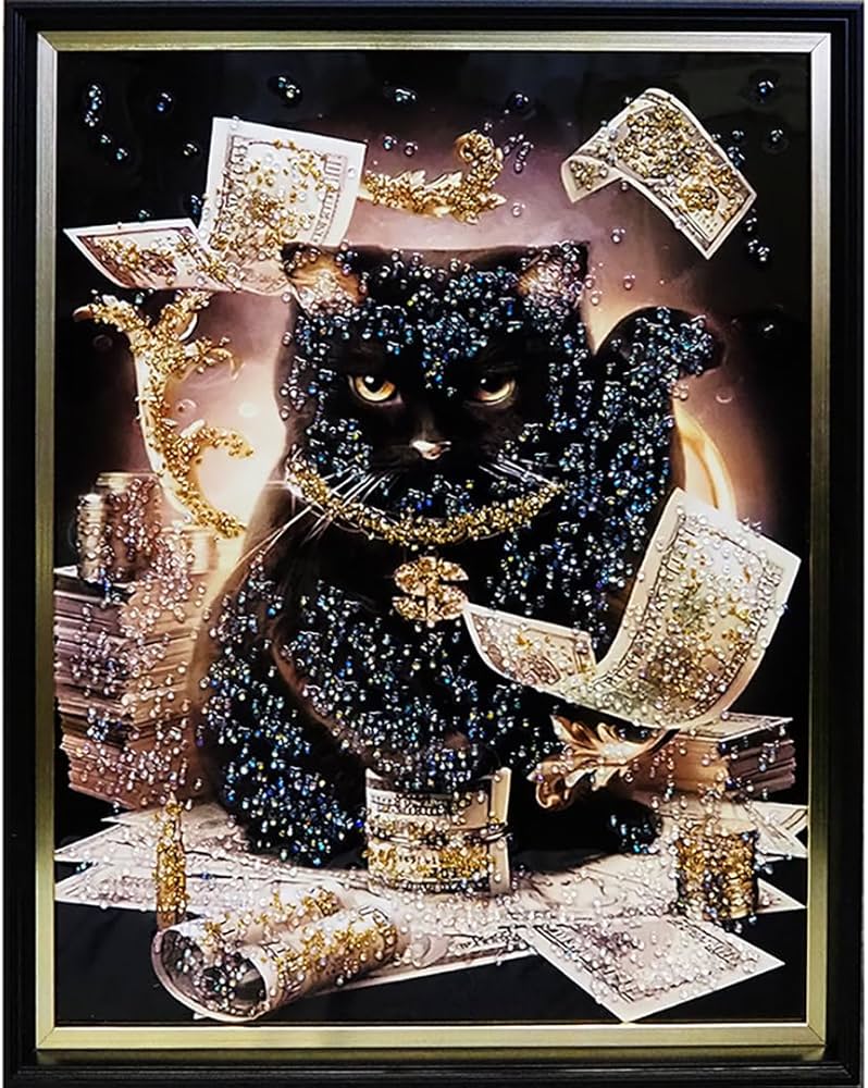 Amazon.co.jp: クリスタルアート おしゃれ 43x53cm アート ねこ クール