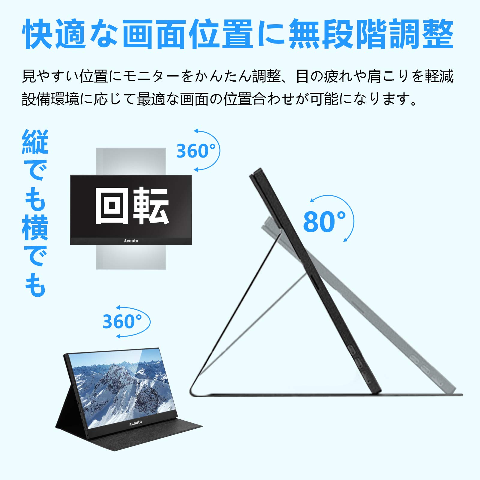 Amazon.co.jp: Acouto XC16 Pro, 2K モバイルモニター 16インチ 疲れ目