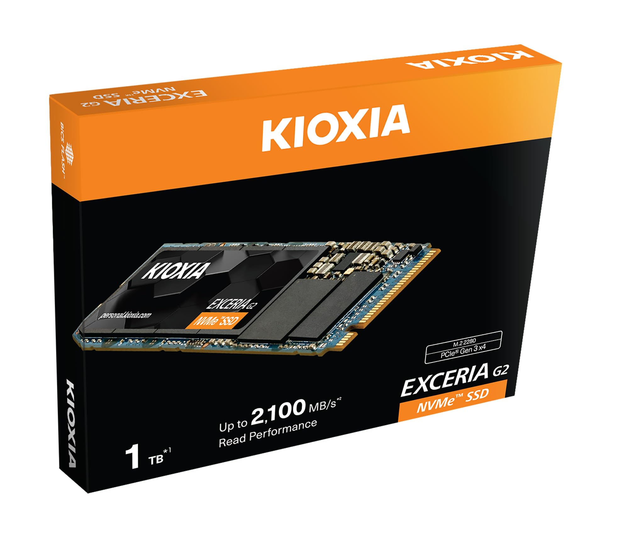 KIOXIA EXCERIA NVMe SSD 1TB PCIe/NVMe 1.3 Gen3x4 2100 MB/s M.2