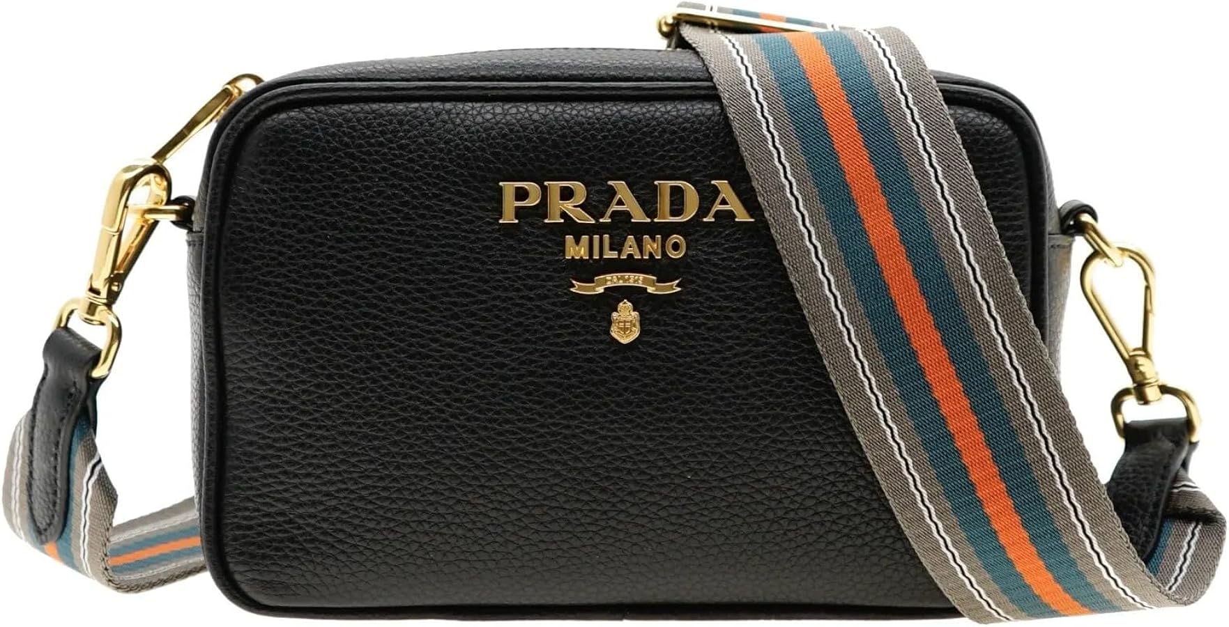 Prada Milano Leather Crossbody Bag Black 1BH096: Handbags: Amazon.com