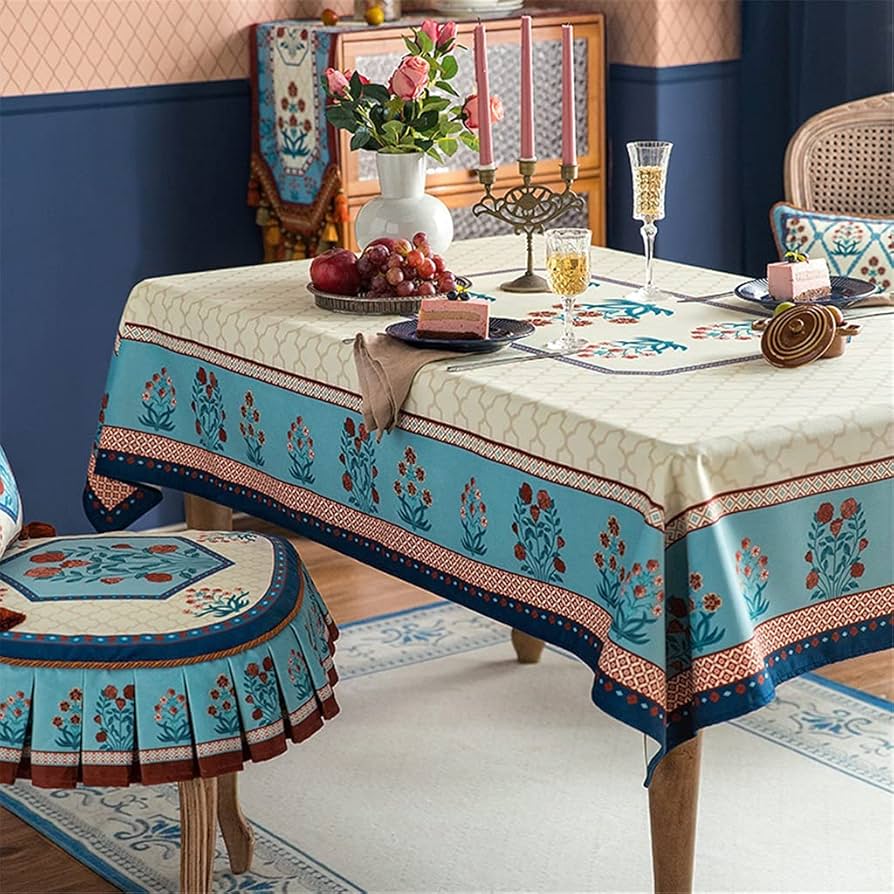 Amazon | RMGTZ アメリカンレトロテーブルクロス長方形ダイニング